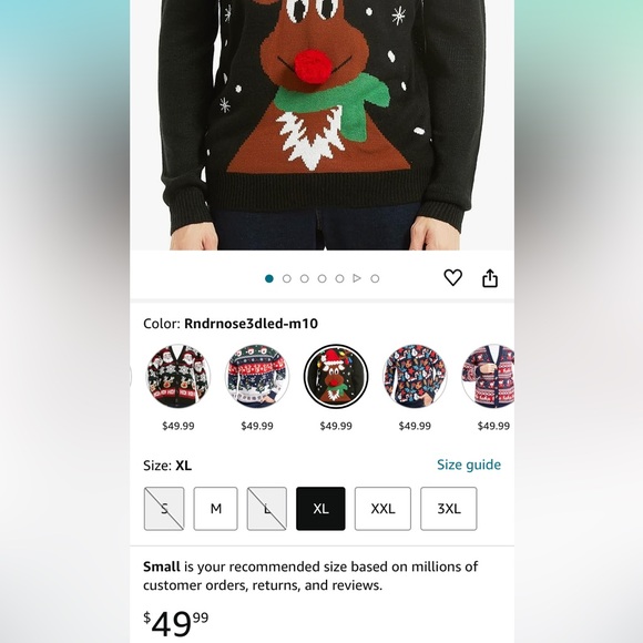 Men's Christmas Rudolph Reindeer Holiday Festive Knitted Sweater - Picture 3 of 10